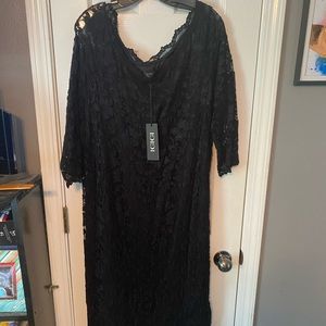 Black lace cocktail dress